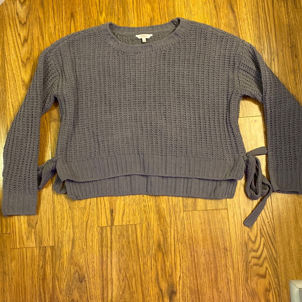 Blue knitted sweater